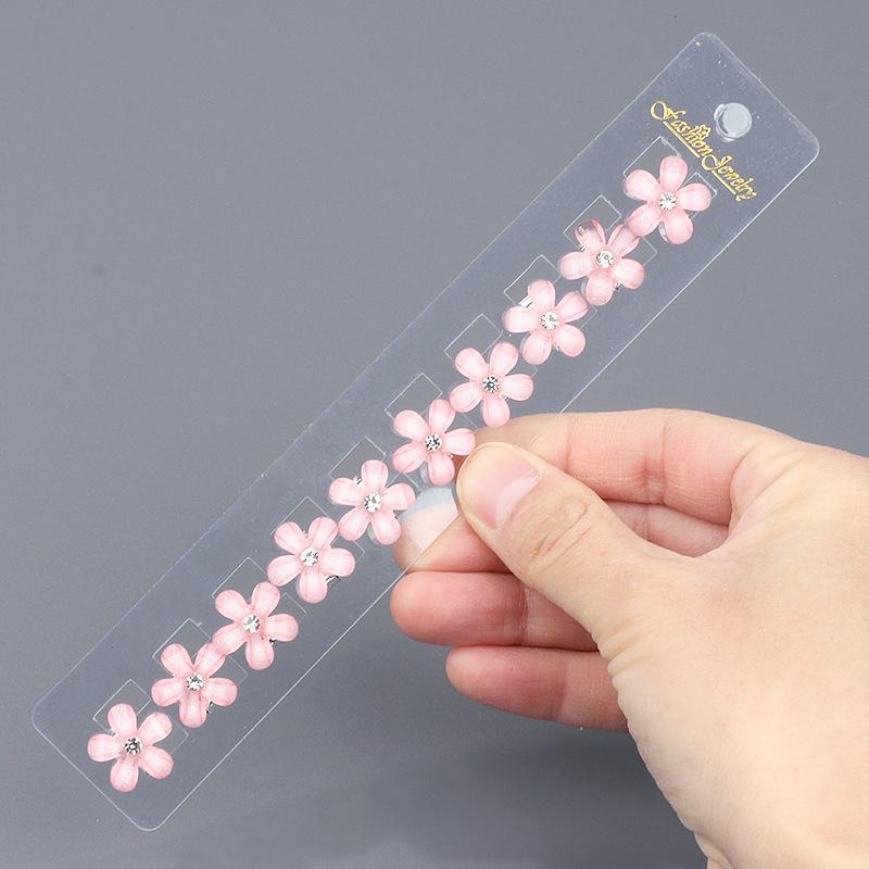 Children's Braided Small Flower Crystal Hairpin Hair Clip Hairpin Style Mini Hairpin for Bridesmaid Accessories