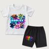 Funny Game Character Cartoon Printed Men's T-shirt and Shorts 2 Piece Set Summer Casual Outfit for Men's and Women's Clothing