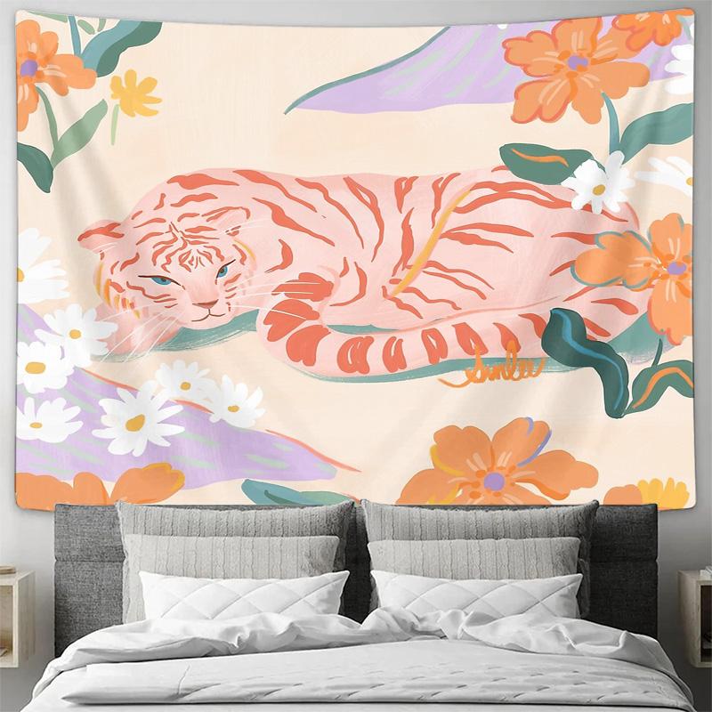 Boho Tapestry Wall Hanging Nature Floral Landscape Aesthetic Room Decor Vintage Home Textile Art