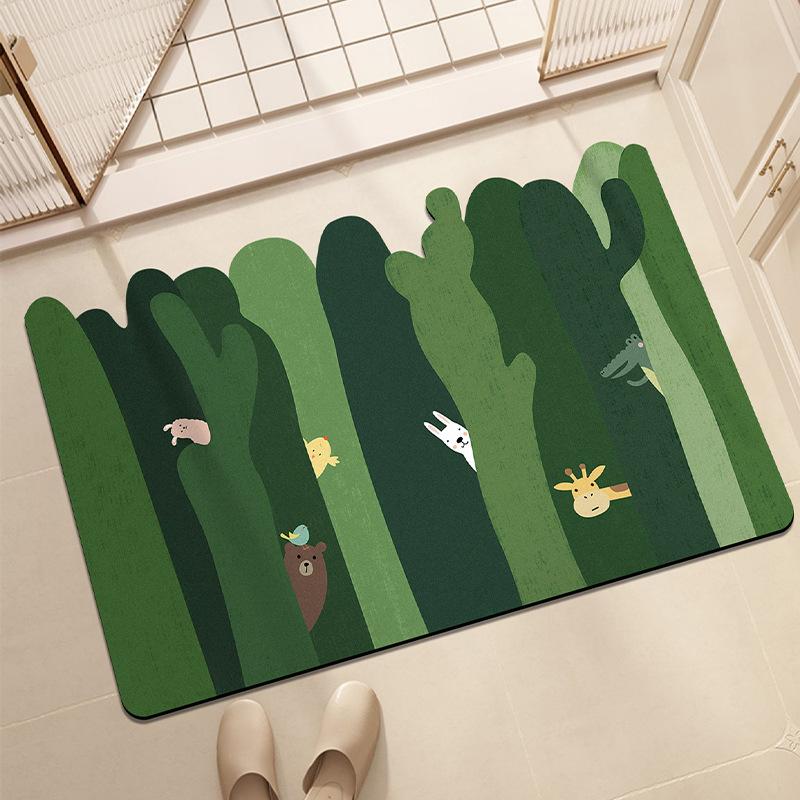Koupelna Měkké křemelinové bahno Domácí Koupelna Podložka na podlahu Absorbující Rychleschnoucí Koupelnový Koberec Absorbující Protiskluzová podložka na nohy Scenérie