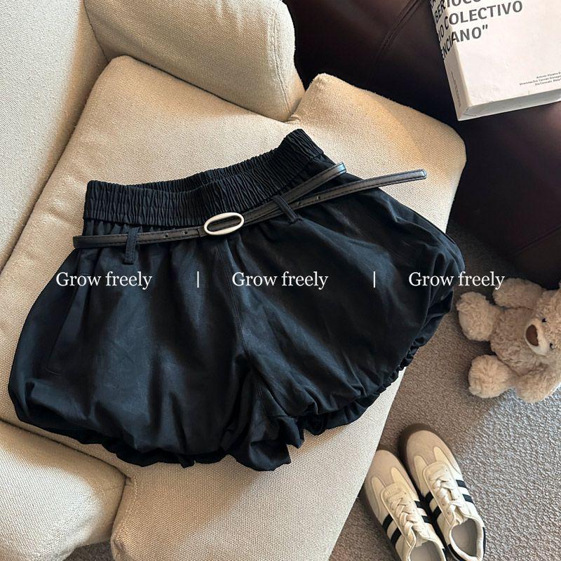 

Korean High-Waisted Ruffle Wide-Leg Summer Shorts with Belt for Women L (suggested 120-140 jin)