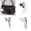 Trendy PU Leather Star Pendant Keychain Stylish Braided Rope Key Holder Handmade Colorful Keyring for Fashion Lovers