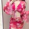 "2024 Women's Long-Sleeve Slimming Four-Piece Bikini Swimwear"