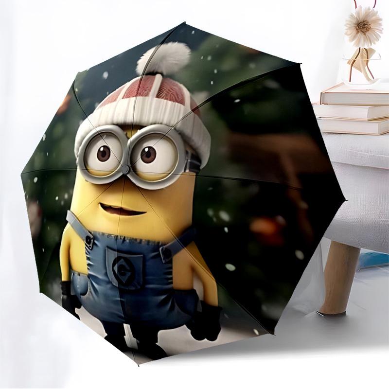 1PC Minion Christmas Automatic Folding Umbrella | Vibrant Motif & Compact Design for Everyoneyy250930016
