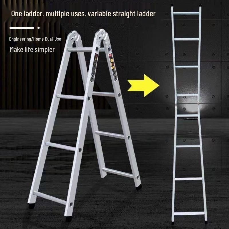 Heavy-Duty Carbon Steel Multi-Functional Folding A-Frame Ladder, 4-5 Steps, Indoor Use