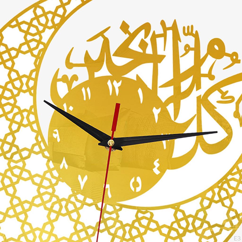 Eid Ramadan Decoration Islamic Hanging Clock for Bedroom Decor , Silent Pointers Precisely Sweep Low