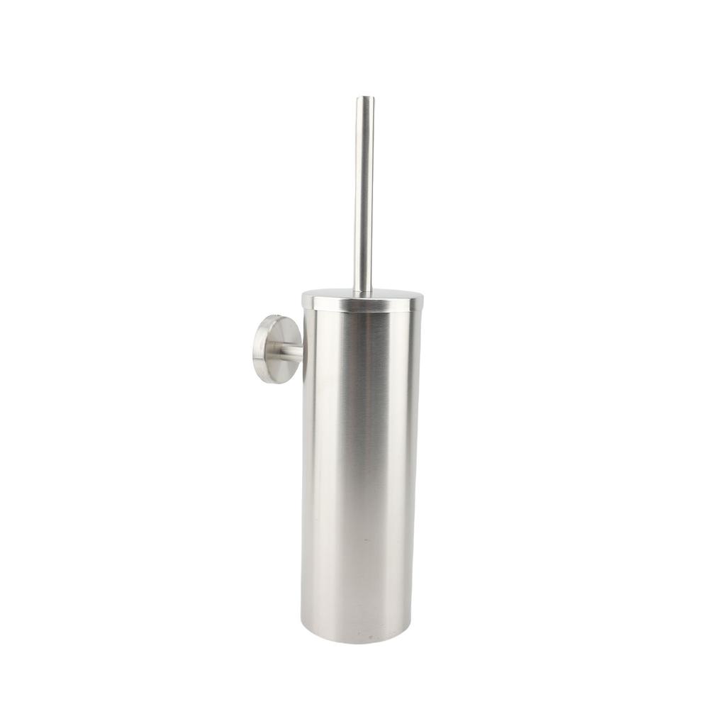 Toilet Brush and Holder Set Stainless Steel Base Wall Mounted Toilet Bowl Brush with Spill Proof Cover