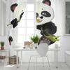 Animal Cute Panda Bamboo Window Curtains Bedroom Kitchen Decor Curtain Panel Window Curtains for Living Room