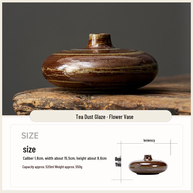 Wabi-Sabi Zen Ceramic Vase for Dry Flowers - Retro Decorative Holder