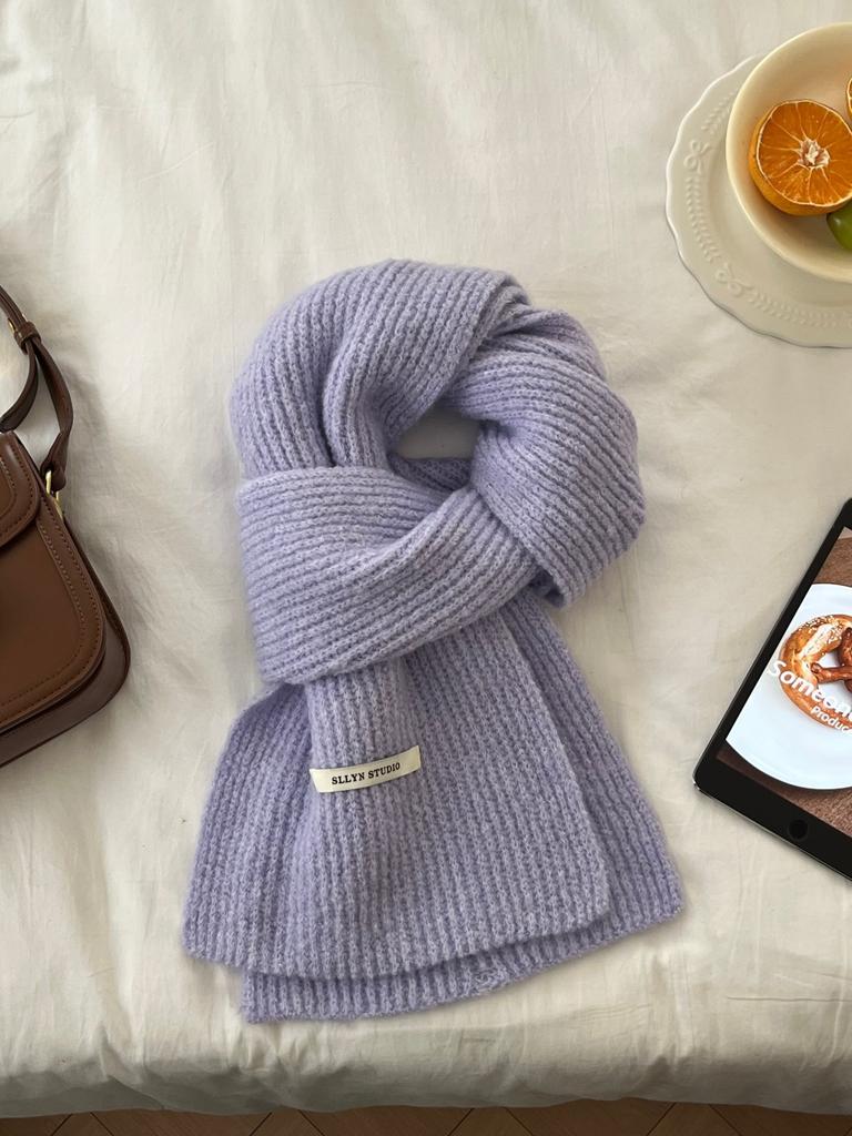 Soft waxy high-quality wool blended knitted scarf women's autumn and winter new high-end scarf manufacturers wholesale