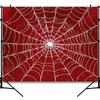Red Spider Web Superhero Themed Banner Decoration Background, Children's Birthday Party, Home Decoration Photography Background