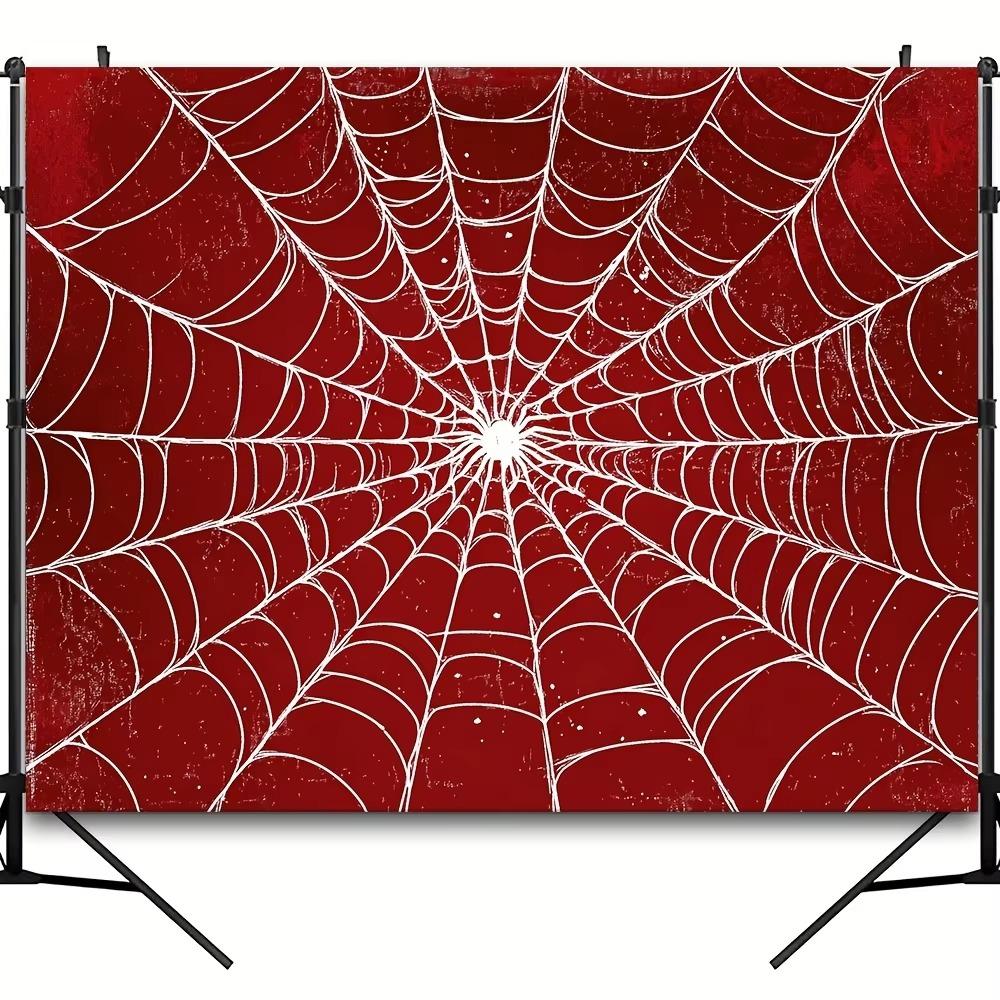Red Spider Web Superhero Themed Banner Decoration Background, Children's Birthday Party, Home Decoration Photography Background