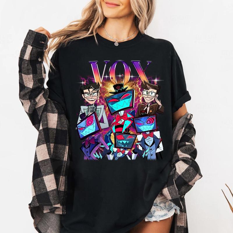 

Vox Hazbin Hotel Tshirt Summer Unisexs and Womens Loose and Breathable Tshirt Top S