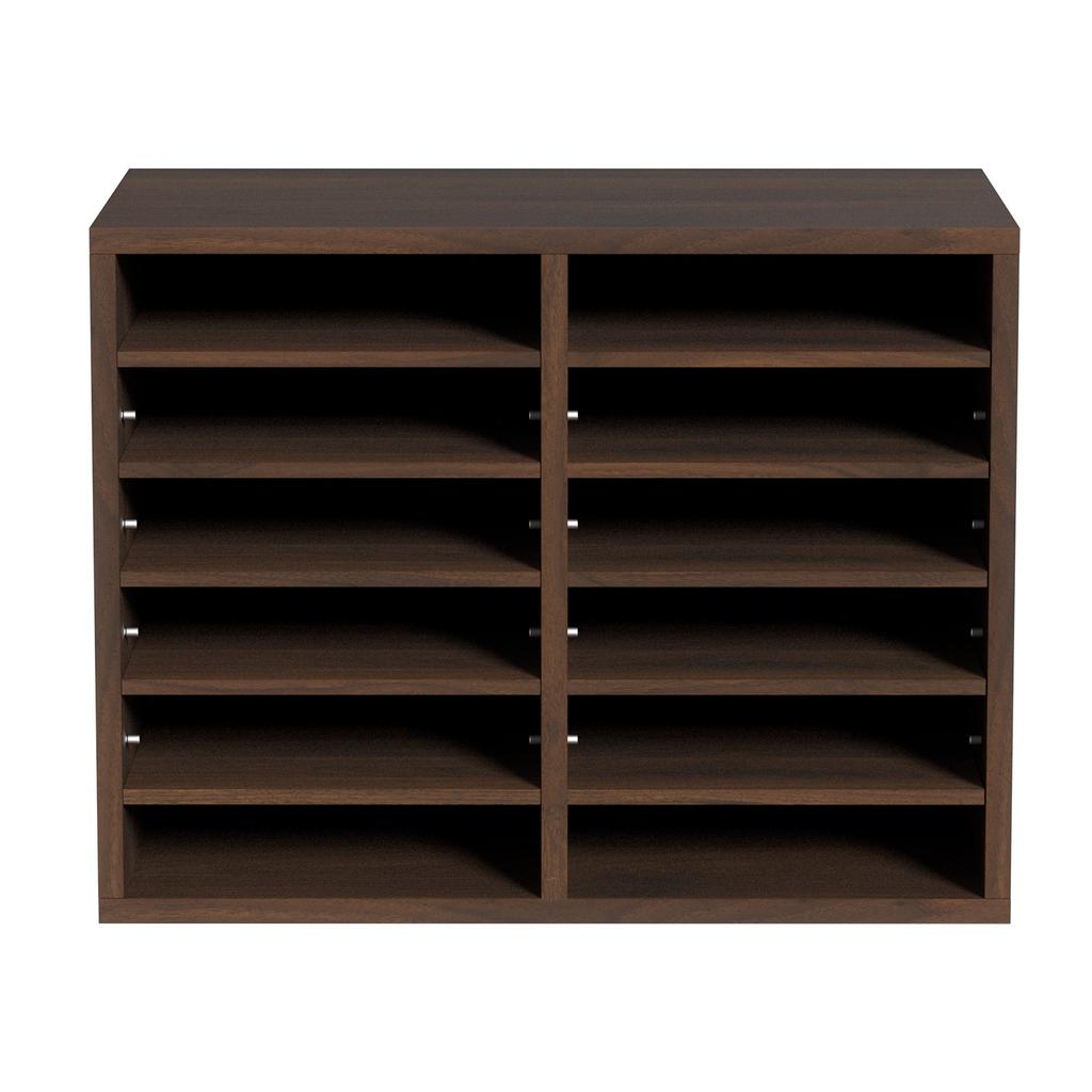 VEVOR Literature Organizers, 12 Compartments Office Mailbox with Adjustable Shelves, Wood Literature Sorter 20.4x12x16.1 Inches for Office, Home