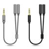 3.5mm 1 Male To 2 Female Ports Headphone Microphone Audio Cable Adapter Splitter