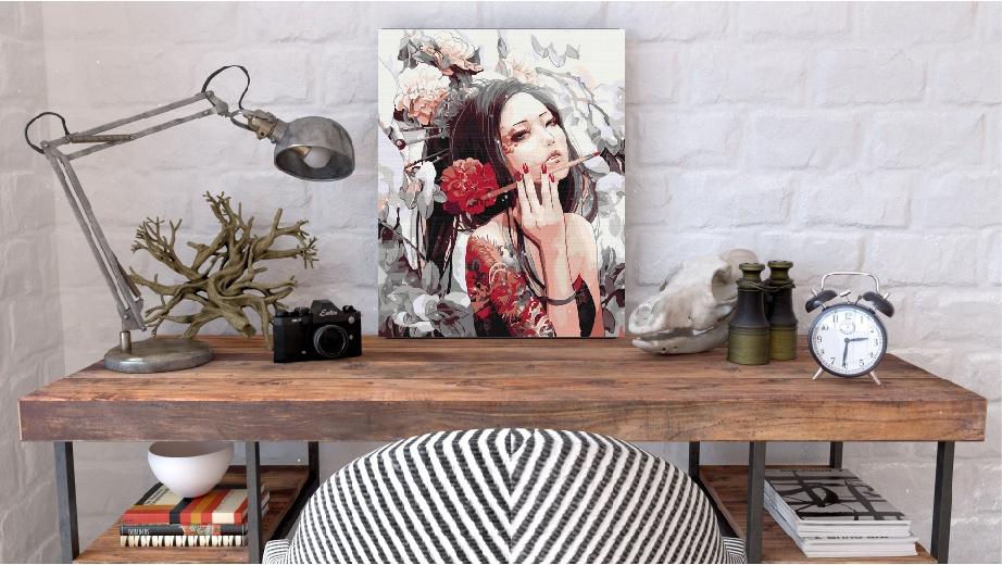 Painting By Numbers Girl With Tattoo