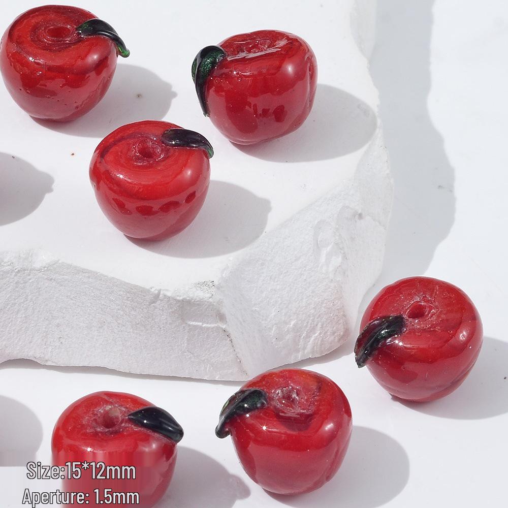 Creative Glass Fruit Beads for Handmade DIY Strawberry Apple Jewelry Necklace and Bracelet Accessories