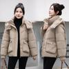 Thickened cotton jacket women's short loose ins Hong Kong style down cotton jacket student padded jacket new in 2025