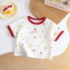 Cute Polka Dot Short Sleeve Round Neck Children's T-shirt for Girls Summer Style Color Simple Fashionable Top