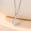 Versatile Moissanite 0.8 Carat Teardrop Necklace, 5x7mm Clavicle Chain, S925 Sterling Silver with 18K Gold Plating