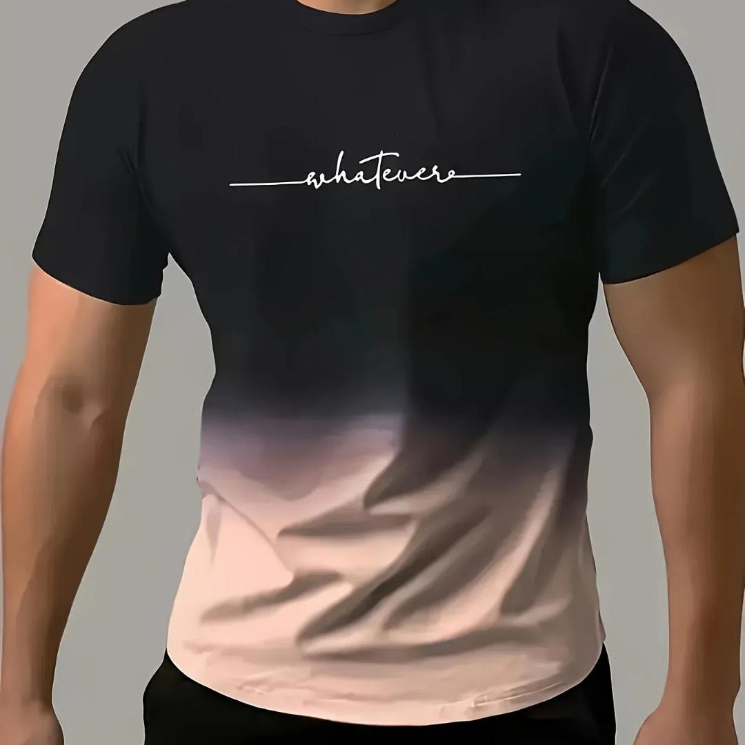 

Мужская повседневная футболка с круглым вырезом и коротким рукавом в градиентном цвете, универсальная для спорта и повседневной носки 6XL