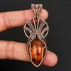 Unique Tree of Life Inspired Copper Pendant  Wire Wrap Amber Gemstone Pendant Charm Artisan Handcrafted Jewelry