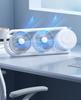 Desktop Dual Head Folding Fan with LED LCD Display & Hook - Portable Ceiling Fan with Night Light