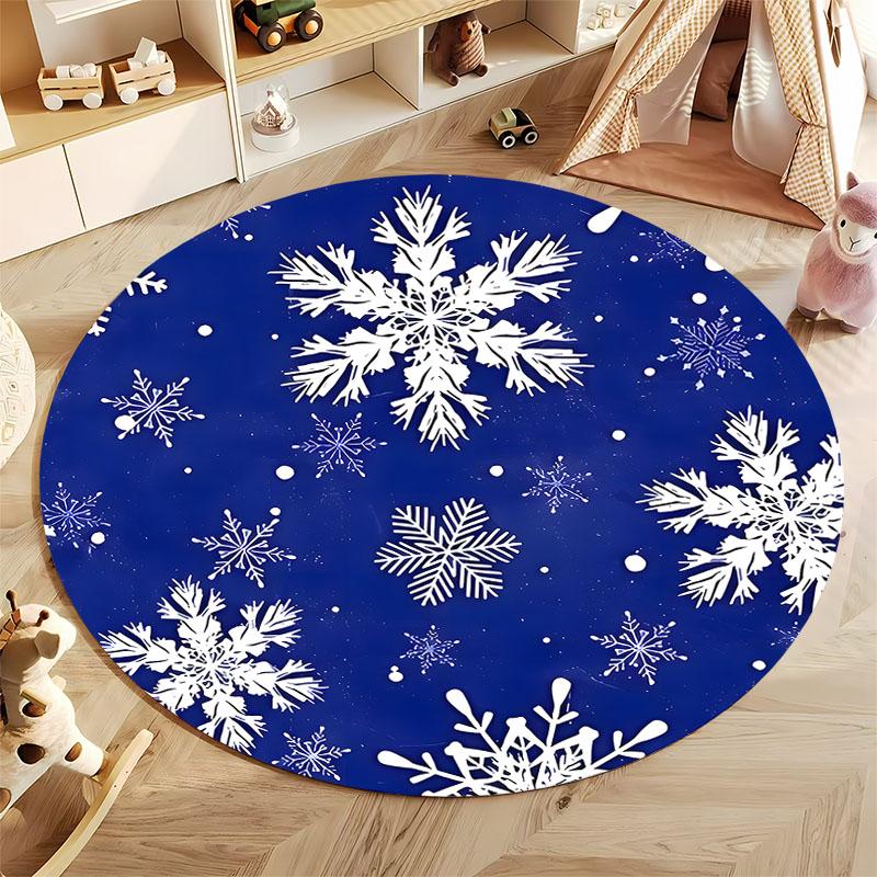 Winterwunderland Schneeflocke Runder Teppich für gemütliche Zuhause runder Teppich für Zuhause Sofa Schlafzimmer, Geschenk