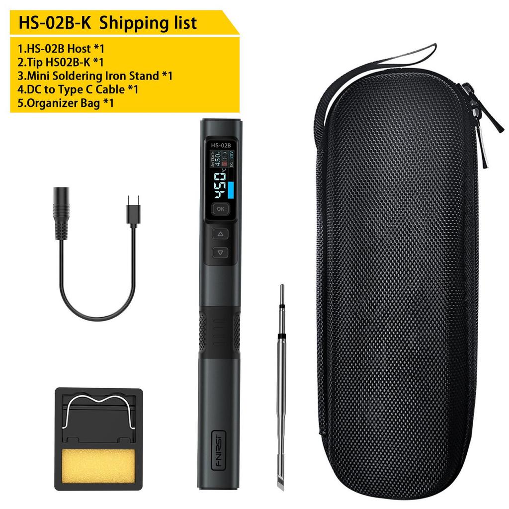 FNIRSI HS-02 100W Smart Electric Soldering Iron: Portable Constant Temperature Soldering Pen for Household Repair and Welding