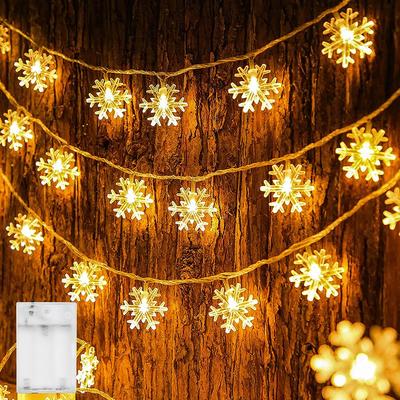 Schneeflocke LED Lichterketten LED Lichterkette Batteriebetriebene Lichterkette Hochzeit Girlande Zimmerdekorationen Noel Navidad
