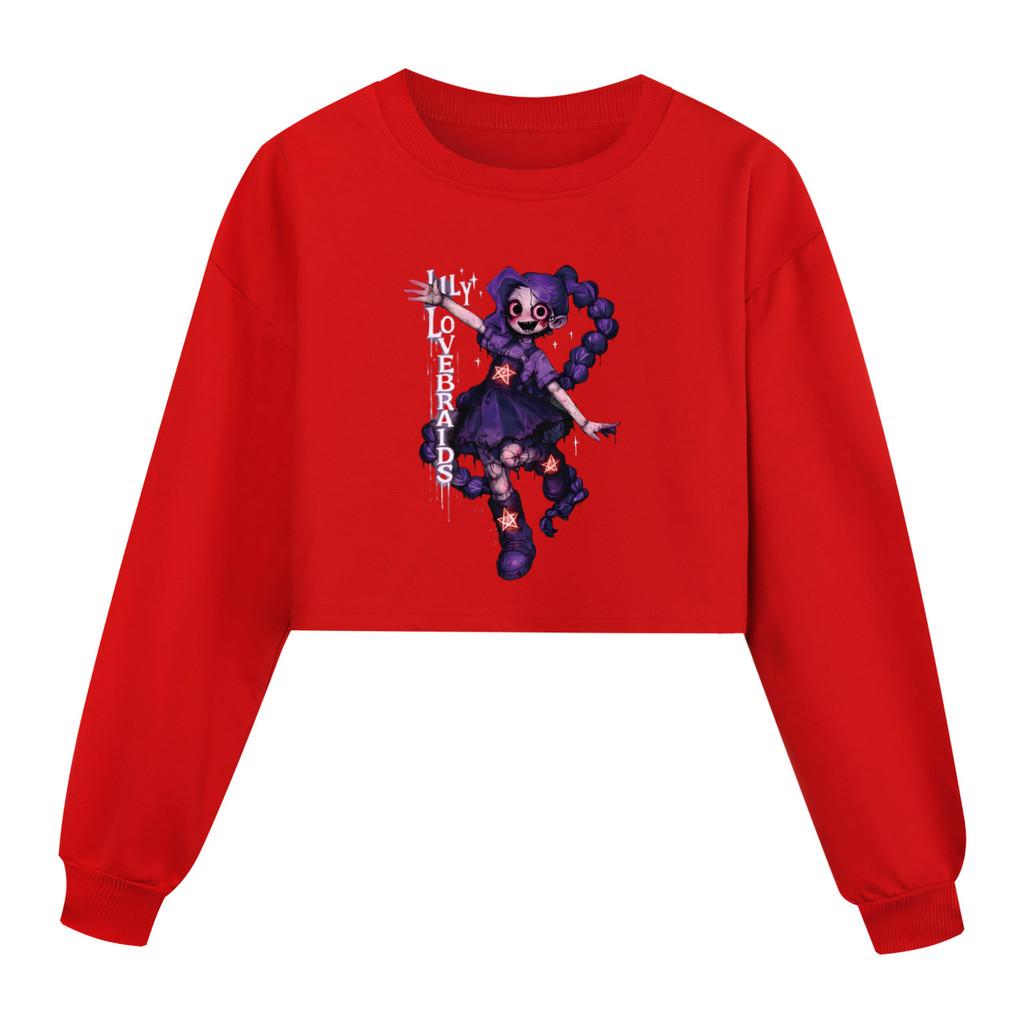 5583 Multi-color Fashion Kids Girls Lily Lovebraids Printed Long Sleeves Sweatshirt