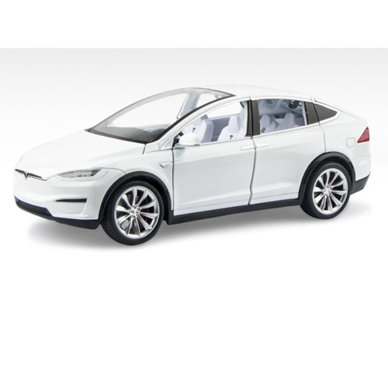 1/24 Tesla Model X SUV Alloy Car Model Diecast Metal Vehicles Car Model Simulation Sound and Light Collection Childrens Toy Gift