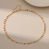 Gold Plated Stainless Steel Multi Color Beaded Dainty Choker Necklace
