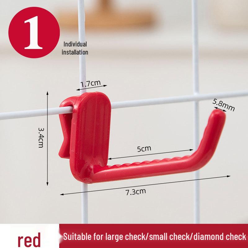Nail-Free Grid Panel Hook for Wire Mesh Shelves - No-Drill Wall Storage Hooks for Kindergarten Display