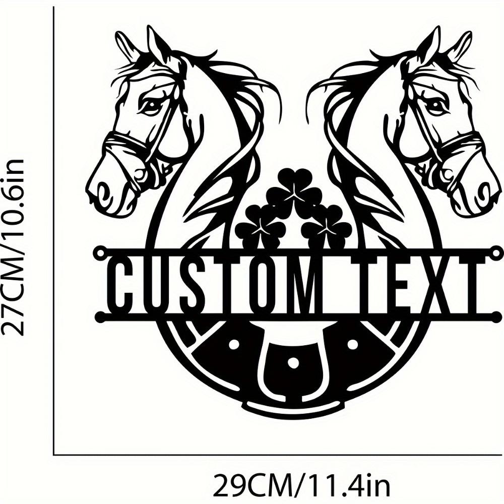 Personalized Metal Horse Hoof Wall Art Equestrian Farmhouse Decor Outdoor Sign