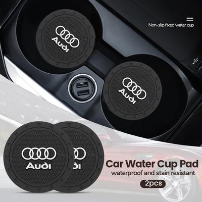 New 2Pcs Silicone Car Coasters Water Cup Mats Waterproof Slot Pads For T Sline A3 A1 A4 A6 B8 A5 B7 C7 A7 A8 B9 B6 C6 Q2 Q3 Q5 Q7
