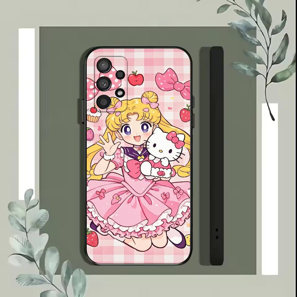 Cartoon S-Sailor M-Moons Phone Case For Samsung S25,S24,S21,S22,S23,S30,Ultra,S20,Plus,Fe,Lite,5G Black Cover