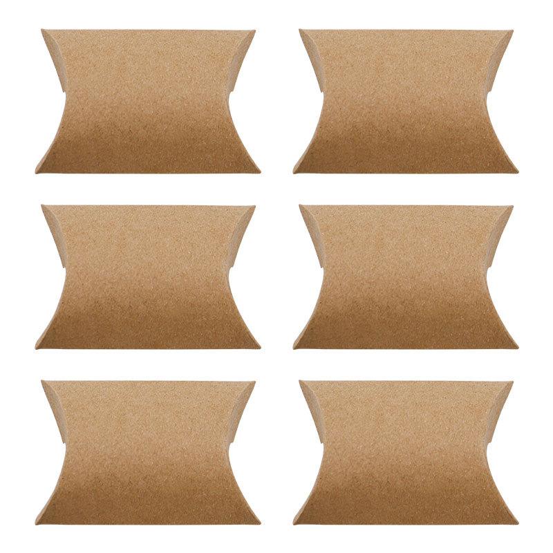 European Kraft Paper Pillow Bag Candy Box Wedding Gift Candy Box Kraft Paper 2 Color Pillow Box Packaging Box