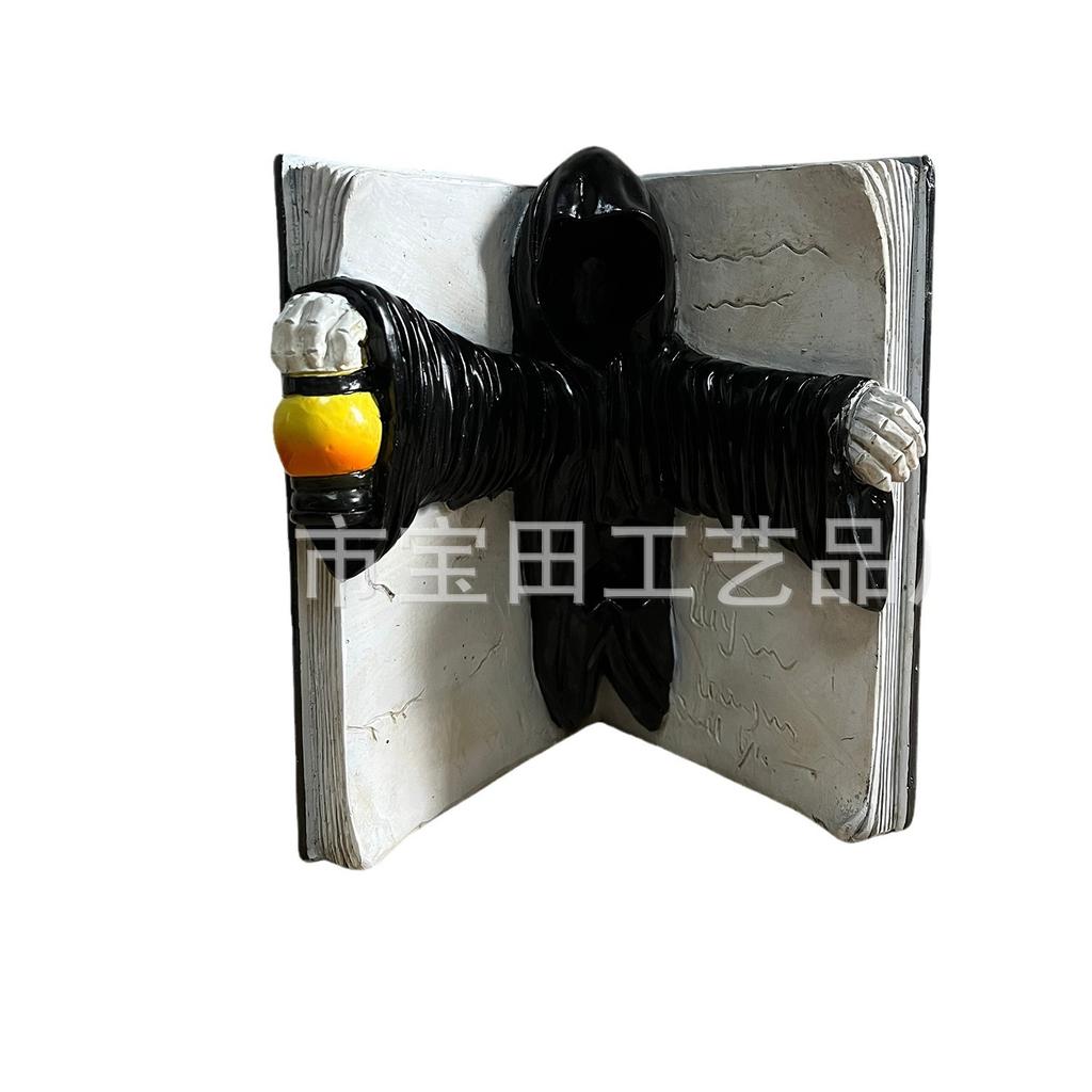 Grim Reaper Horror Curse Book Resin Crafts Suitable for Tabletop Decoration Halloween Atmosphere Arrangement