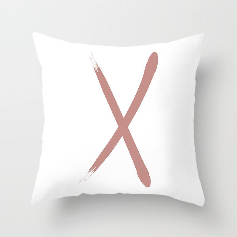 New Pink Geometric Letter Pillowcase Home Decorative Cushion Cover