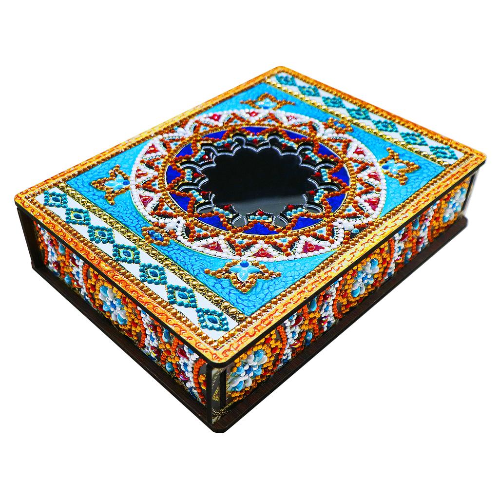 DIY Diamond Painting Jewelry Storage Box Wooden Earrings Necklace Storage Case Special Shaped Mosaic Embroidery Cross Stitch Kit