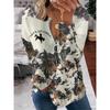 Womens Trendy Abstract Print Half-Zip Long Sleeve Hooded Sweatshirt Streetwear
