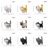 Decor Desktop Ornament Cartoon Cat Figurine Simulation Animal Model With Bowknot Mini Kitten Statue