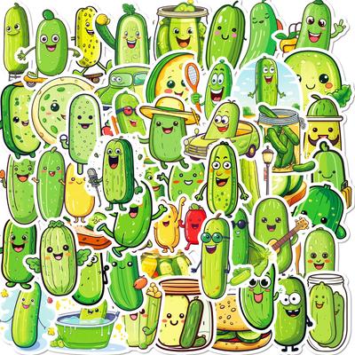 51 Pegatinas de Pepinillo Ácido Pepinillo Ácido Dibujo Animado Pegatinas para Teléfono Móvil