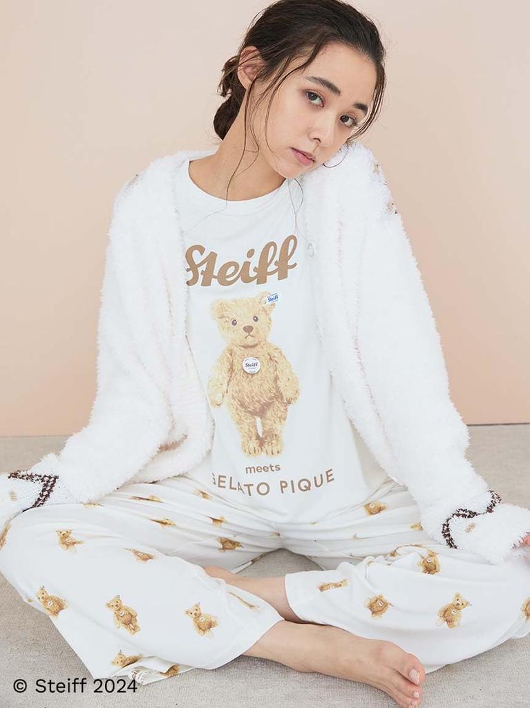 Gelato Pique Steiff James Long PWCT245237 CRM Free Size One-Point T-Shirt