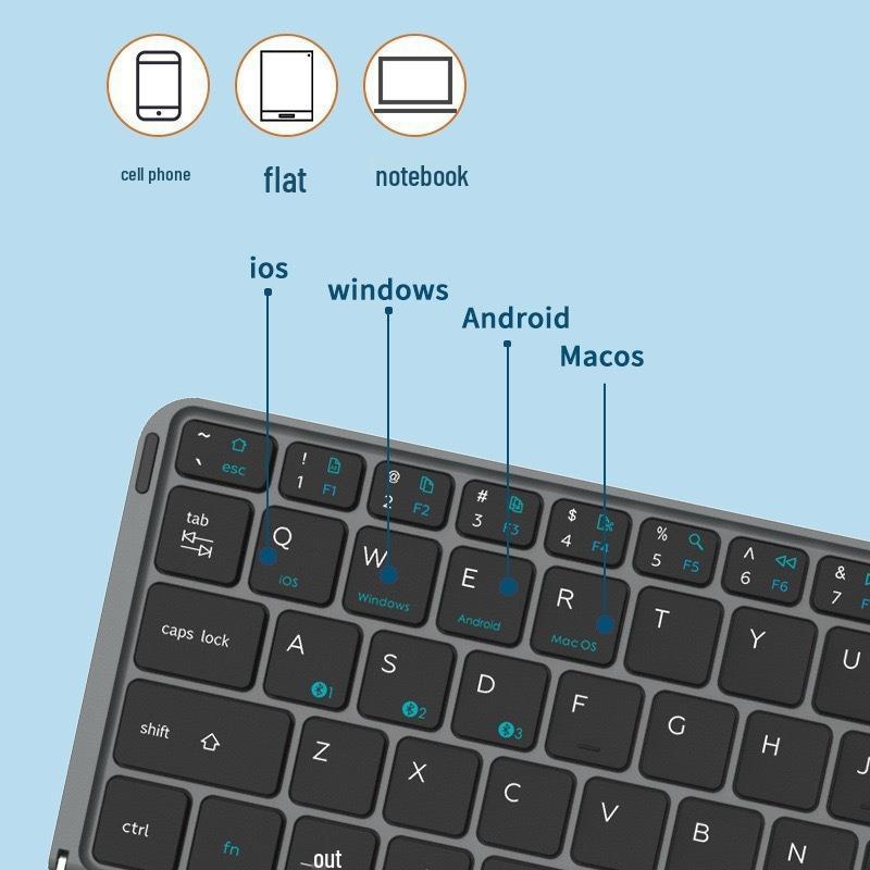 Foldable Keyboard with Protective Case and Stand for Smartphone and Tablet