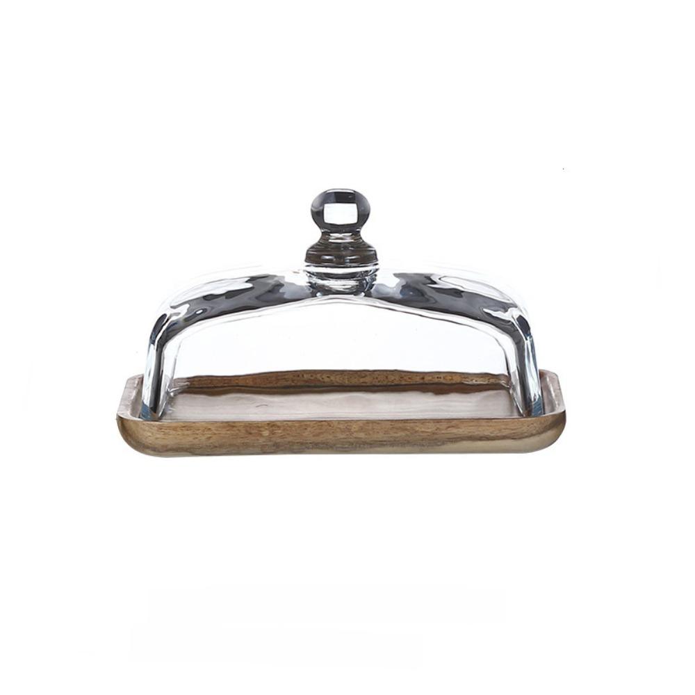 

Exquisite Cheese Fresh-keeping Box Wooden Storage Tray Multi-Function Fruit Plate Candy Style 2