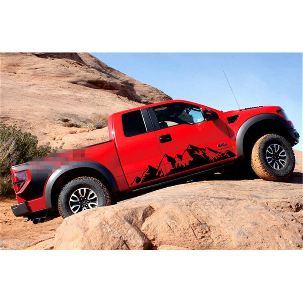 3 Stück Schwarzer Auto Seitenkarosserie Aufkleber 4x4 Offroad Grafik Vinyl Abziehbild Wasserdicht