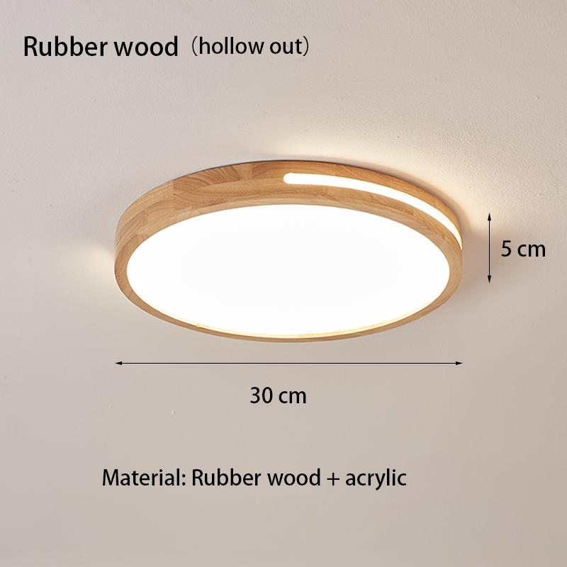 Nordic Simple Solid Wood Ceiling Lamp Modern Fashion Aisle Lamp Circular Three Color LED Lamp Ultra Thin Study Bedroom Lamp