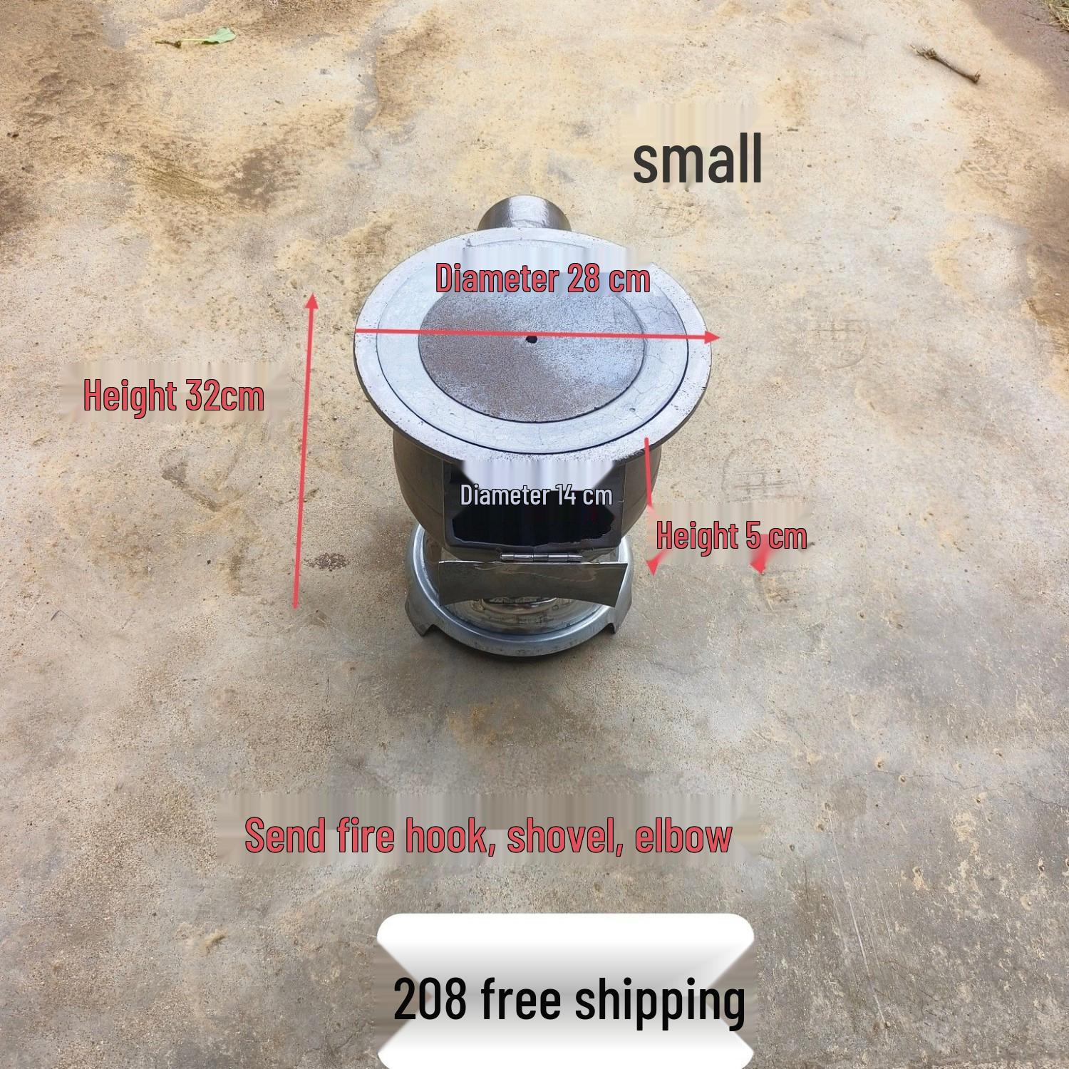 Большая чугунная печь-буржуйка для обогрева помещений/улицы - Зимняя модель на угле